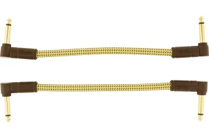 Fender Deluxe Series Patch Cables (2-Pack) Angle/Angle 6" Tweed