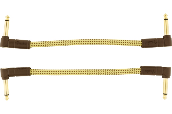 Fender Deluxe Series Patch Cables (2-Pack) Angle/Angle 6" Tweed