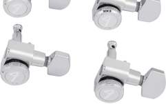 Set chei chitară electrică Fender Locking Stratocaster/Telecaster Staggered Tuning Machines Polished Chrome Set