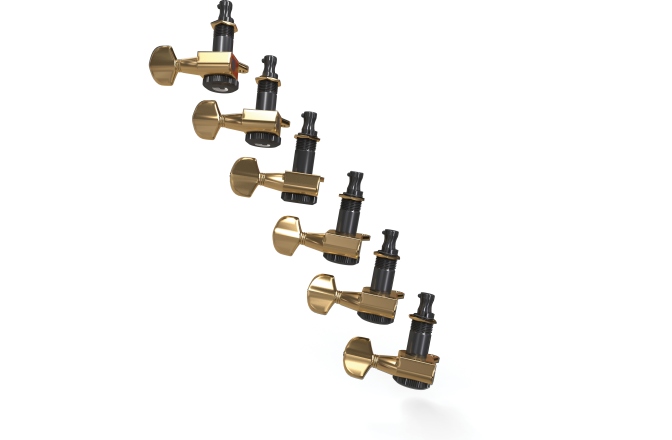 Set Chei de Acordaj cu Blocare Daddario Auto-Trim Locking Tuning Machines 6 In-line- Gold