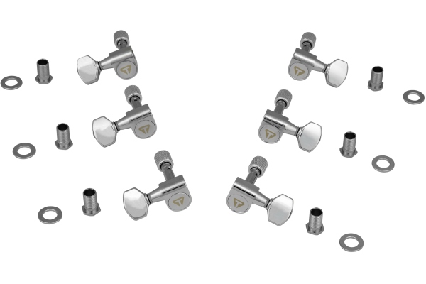 - Guitar Locking Tuner Set, 3+3 - Chrome - Guitar Locking Tuner Set, 3+3 - Chrome