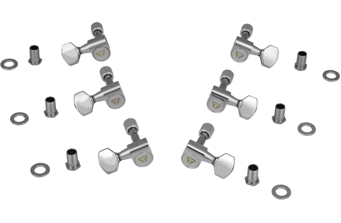 Set Chei de Acordaj Traveler Traveler Guitar  - Guitar Locking Tuner Set, 3+3 - Chrome