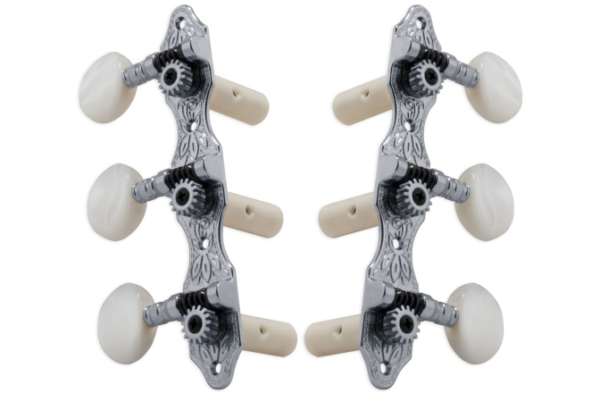 Set cheițe chitară clasică Grover  306C Deluxe Classic Guitar 3 + 3 - Chrome
