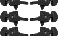 Set cheițe chitară Grover 106BC Original Locking Rotomatics 3+3 Black Chrome