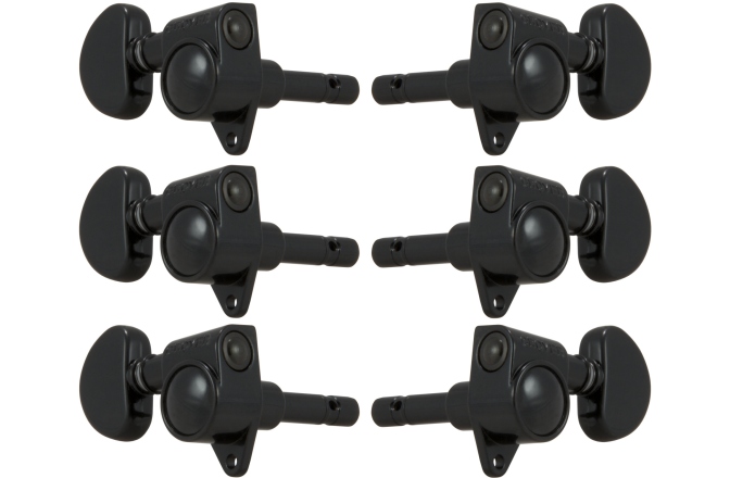 Set cheițe chitară Grover 106BC Original Locking Rotomatics 3+3 Black Chrome