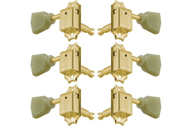 Set cheițe chitară Grover 133GK Deluxe Guitar Machines 3 + 3 - Gold
