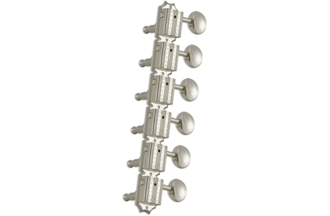 Set cheițe chitară Grover 136C6 Vintage Deluxe Guitar Machines 6-in-Line Left Side Chrome