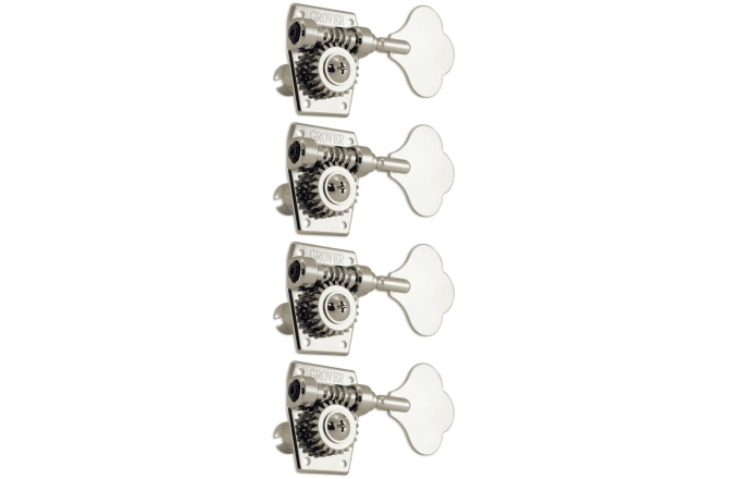 Set cheițe chitară Grover 142N4 Vintage Bass Machines 4-in-Line Left Side Nickel