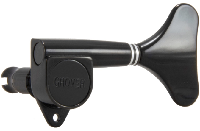 Set cheițe chitară Grover 144BC4 Mini Bass 4-in-Line Left Side Black Chrome