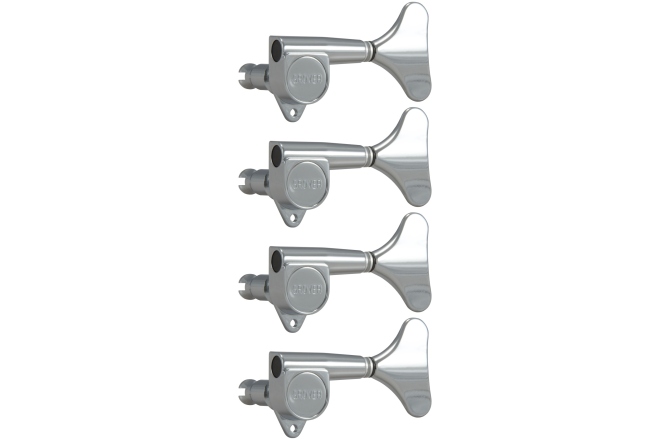 Set cheițe chitară Grover 144C4 Mini Bass 4-in-Line Left Side Chrome