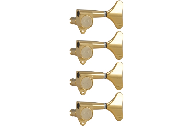 Set cheițe chitară Grover 144G4 Mini Bass 4-in-Line Left Side Gold