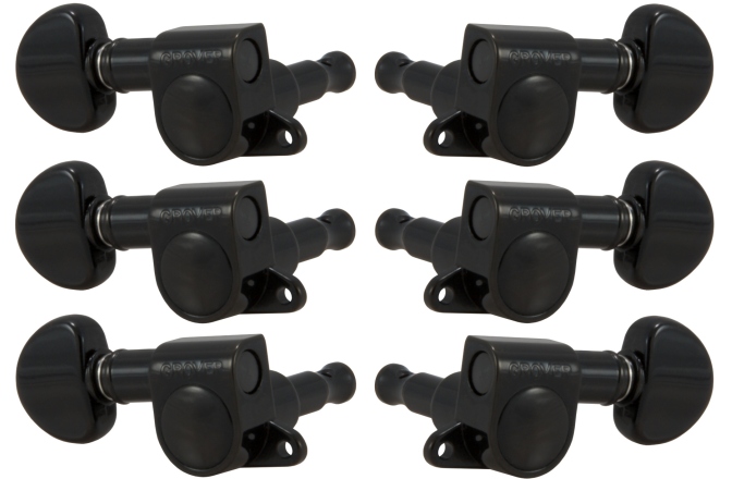 Set cheițe chitară Grover 205BC Mini Rotomatics 3 + 3 Black Chrome