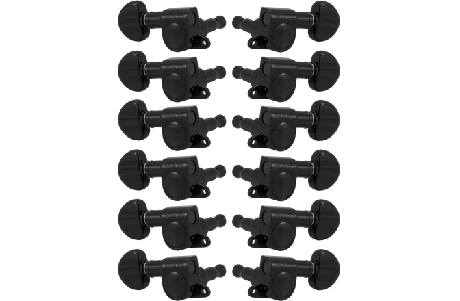 Set cheițe chitară Grover 205BC12 Mini Rotomatics 12-String Black Chrome