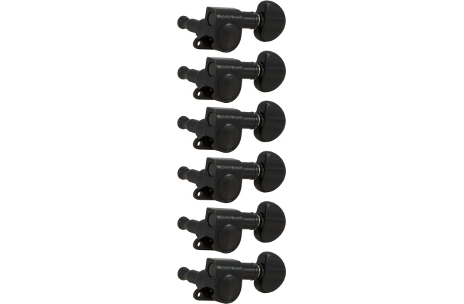 Set cheițe chitară Grover 205BC6 Mini Rotomatics 6-in-Line Left Side Black Chrome