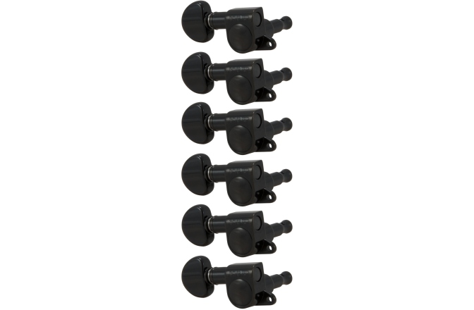 Set cheițe chitară Grover 205BCL6 Mini Rotomatics 6-in-Line LH Right Side Black Chrome