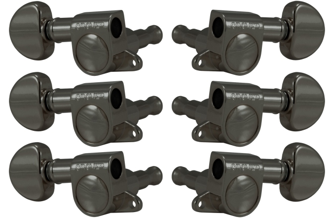 Set cheițe chitară Grover 205BN Mini Rotomatics 3 + 3 - Black Nickel