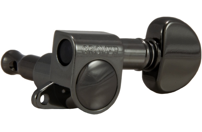 Set cheițe chitară Grover 205BN6 Mini Rotomatics 6-in-Line Left Side Black Nickel