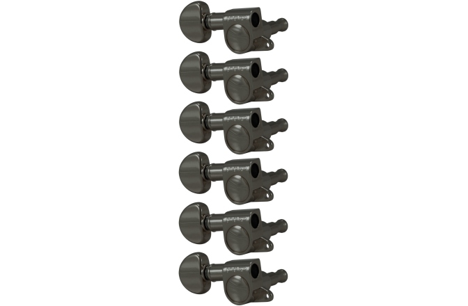 Set cheițe chitară Grover 205BNL6 Mini Rotomatics 6-in-Line LH Right Side Black Nickel