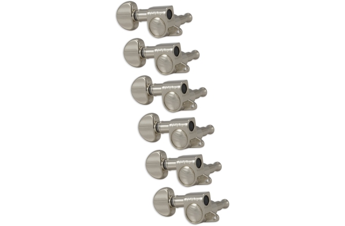 Set cheițe chitară Grover 205NL6 Mini Rotomatics 6-in-Line LH Right Side Nickel