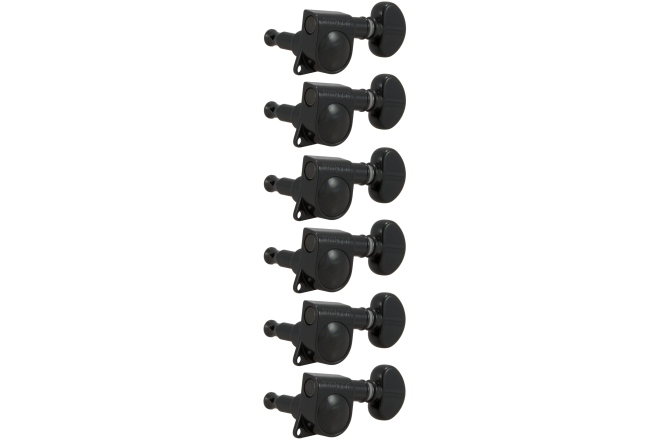 Set cheițe chitară Grover 305BC6 Mid-Size Rotomatics 6-in-Line Left Side Black Chrome
