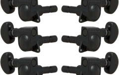 Set cheițe chitară Grover 406BC Mini Locking Rotomatics 3 + 3 Black Chrome