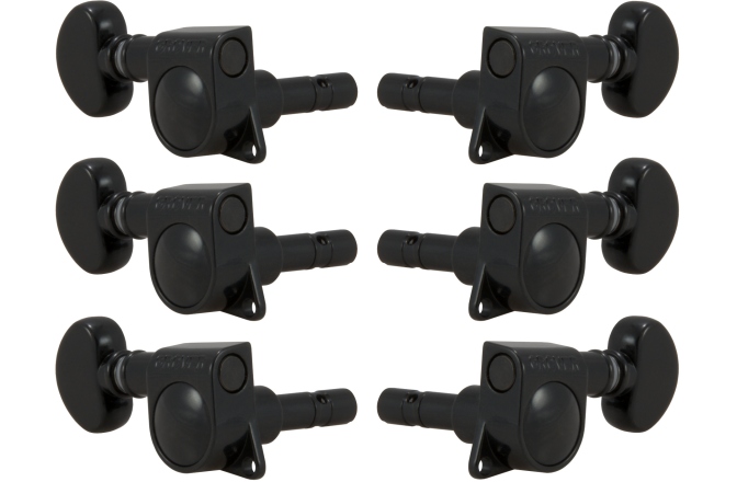 Set cheițe chitară Grover 406BC Mini Locking Rotomatics 3 + 3 Black Chrome