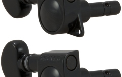 Set cheițe chitară Grover 406BCL6 Mini Locking Rotomatics 6-in-Line LH Right Side Black Chrome