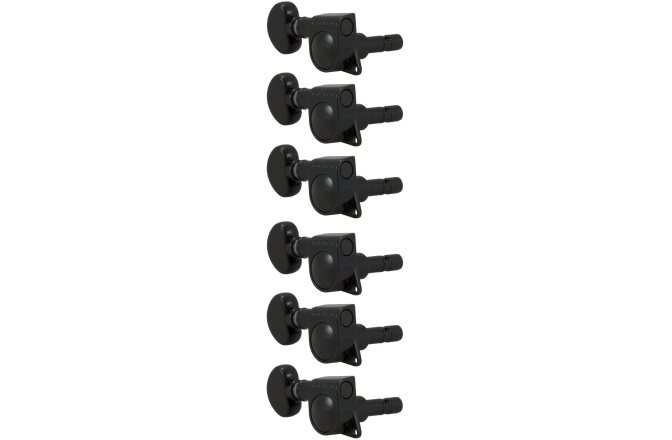 Set cheițe chitară Grover 406BCL6 Mini Locking Rotomatics 6-in-Line LH Right Side Black Chrome