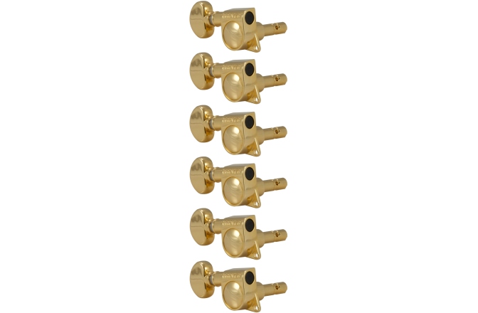Set cheițe chitară Grover  406GL6 Mini Locking Rotomatics LH Right Side Gold