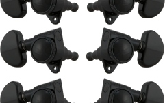 Set cheițe chitară Grover 502BC Roto-Grip Locking Rotomatics 3 + 3 Black Chrome
