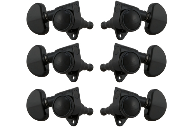 Set cheițe chitară Grover 502BC Roto-Grip Locking Rotomatics 3 + 3 Black Chrome