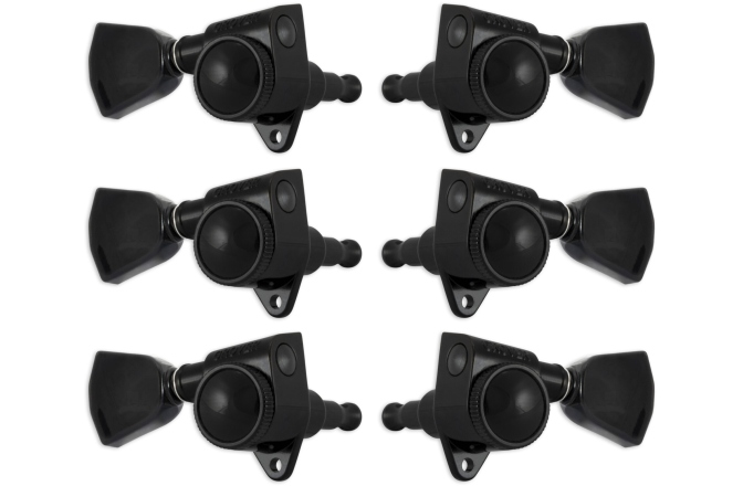 Set cheițe chitară Grover 502BCK Roto-Grip 3 + 3 Black Chrome