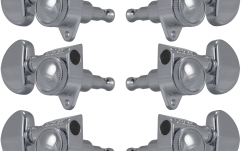 Set cheițe chitară Grover 502C Roto-Grip Locking Rotomatics 3 + 3 Chrome