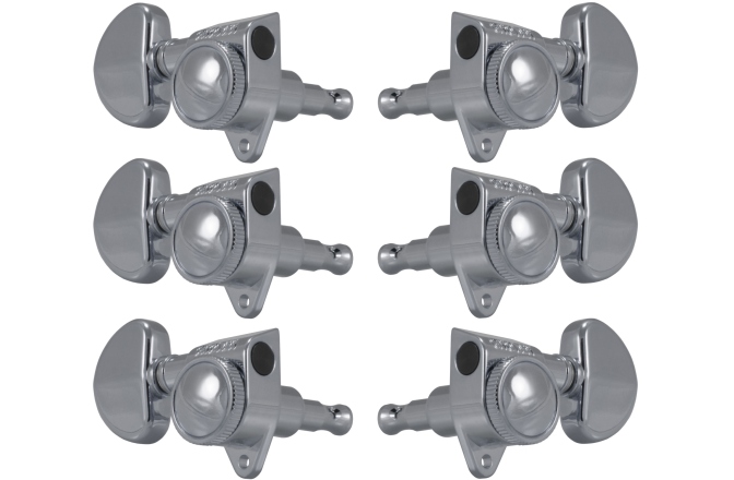 Set cheițe chitară Grover 502C Roto-Grip Locking Rotomatics 3 + 3 Chrome