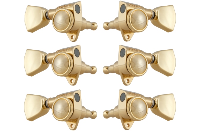 Set cheițe chitară Grover 502GK Roto-Grip Locking Rotomatics 3 + 3 Gold