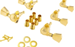 Set cheițe chitară Grover 502GK Roto-Grip Locking Rotomatics 3 + 3 Gold