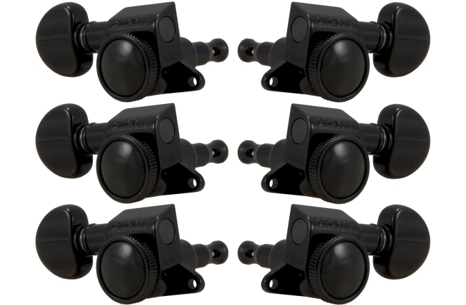 Set cheițe chitară Grover 505BC Mini Roto-Grip Locking Rotomatics 3 + 3 Black Chrome