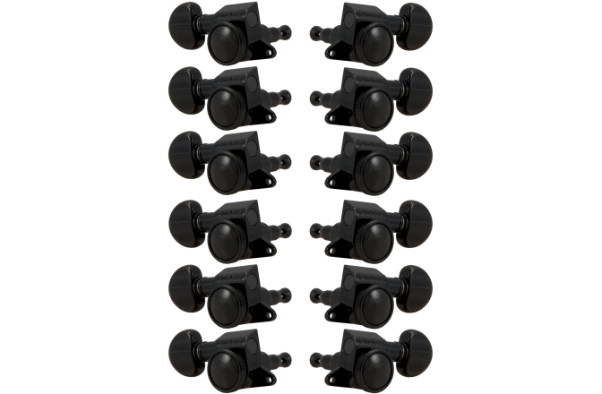 Set cheițe chitară Grover  505BC12 Mini Roto-Grip Locking Rotomatics 12-String Black Chrome