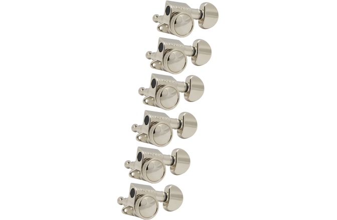 Set cheițe chitară Grover 505N6 Mini Roto-Grip Locking 6-in-Line Left Side Nickel