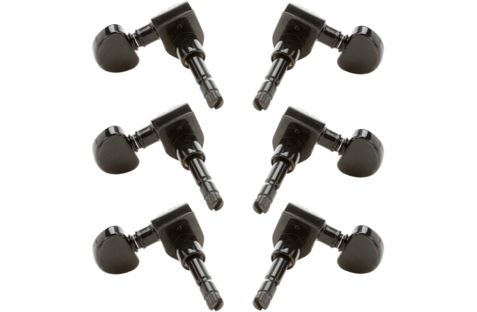 Set cheițe chitară Grover  602B Tip Lock Locking Rotomatics 3 + 3 - Black