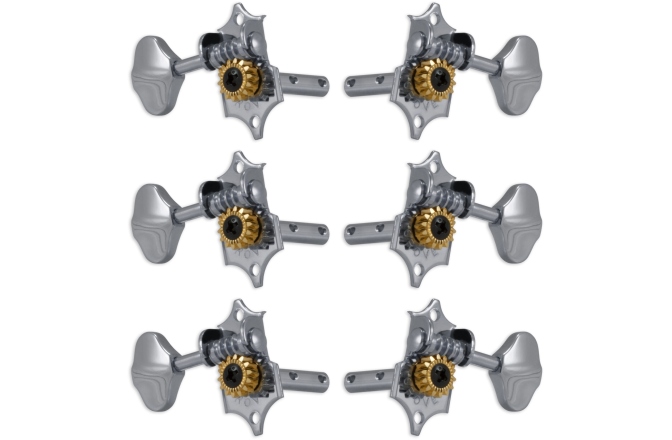 Set cheițe chitară Grover H97C Original Sta-Tite Machine Head Horizontal 3 + 3 Chrome