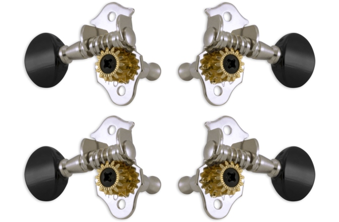 Set cheițe Ukulele Grover 9CB Sta-Tite Geared Ukulele Pegs Chrome