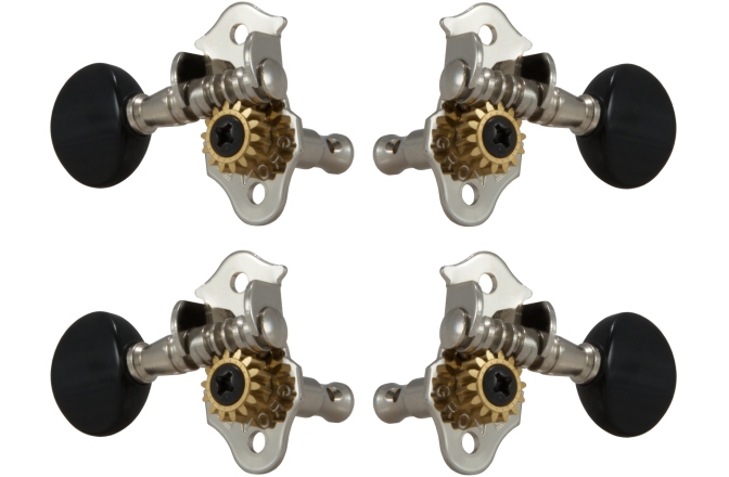 Set cheițe Ukulele Grover 9NB Sta-Tite Geared Ukulele Pegs Nickel