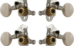 Set cheițe Ukulele Grover 9NW Sta-Tite Geared Ukulele Pegs Nickel