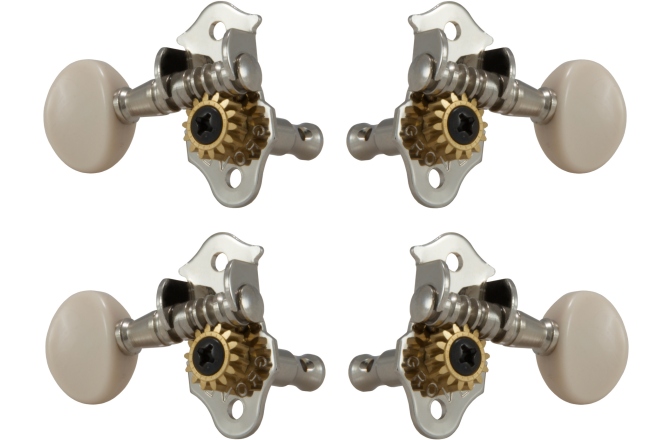 Set cheițe Ukulele Grover 9NW Sta-Tite Geared Ukulele Pegs Nickel