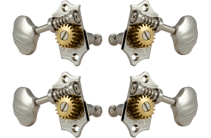 Set cheițe Ukulele Grover U99-18N Sta-Tite Geared Ukulele Pegs Nickel