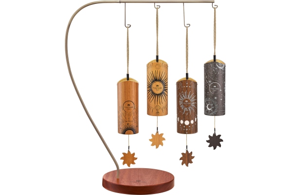 4-piece Cosmic Bamboo Chime Set + Stand