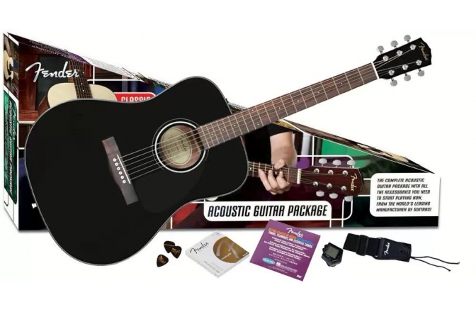 Set chitara acustica Fender CD-60 Acoustic Pack Black