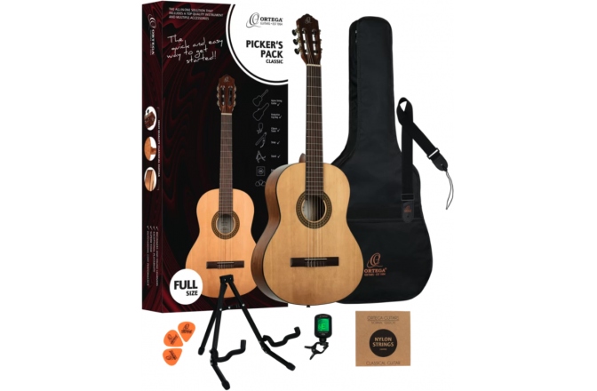 Set chitară clasică 4/4 + accesorii Ortega Pickers Pack 4/4 Classic