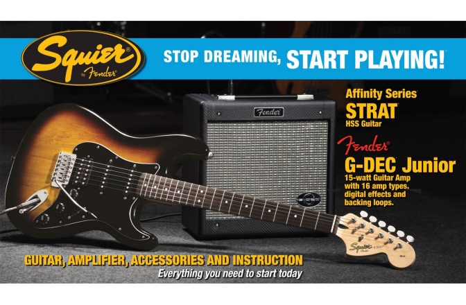 Set chitara electrica Fender Squier Strat HSS & G-Dec Jr.